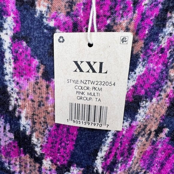 NZT Sweet Dreams Long Sleeve Printed Vines Tee XXL Pink Multi Soft Knit NWT - Picture 4 of 9
